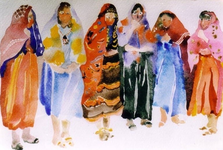 لوحة فنية من أعمال الفنانية التشكيلية مريم العباني